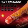 8.6-Inch Heated Vibrating Realistic Dildos – Dual Silicone Vaginal & Anal G-Spot Massagers with Suction Cup, Hands-Free Sex Toys for Women & Couples