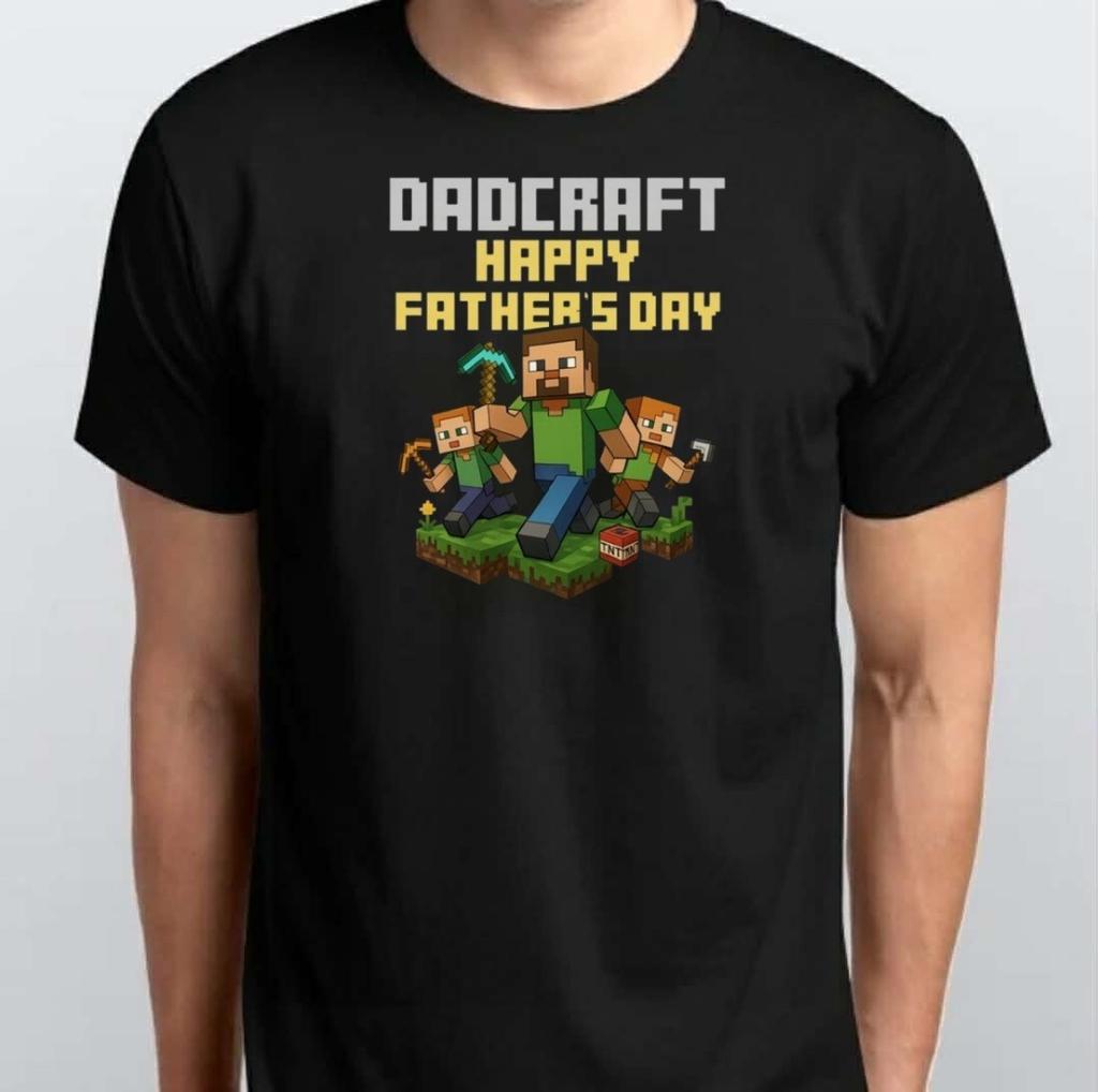 Dadcraft Happy Fathers Day Adult Gaming T-SHIRT S M L XL XXL 3 4 XL Black White
