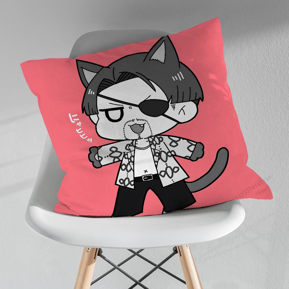Cute Ferocious GGoro MMajima Throw Pillow Case Living Room Sofa Cushion Cover For Home Bedroom Decoration Protector