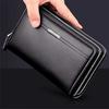 Business Men's Wallet Long PU Leather Mobile Clutch Bag Wallet Handbag Top Zipper Wallet AVE