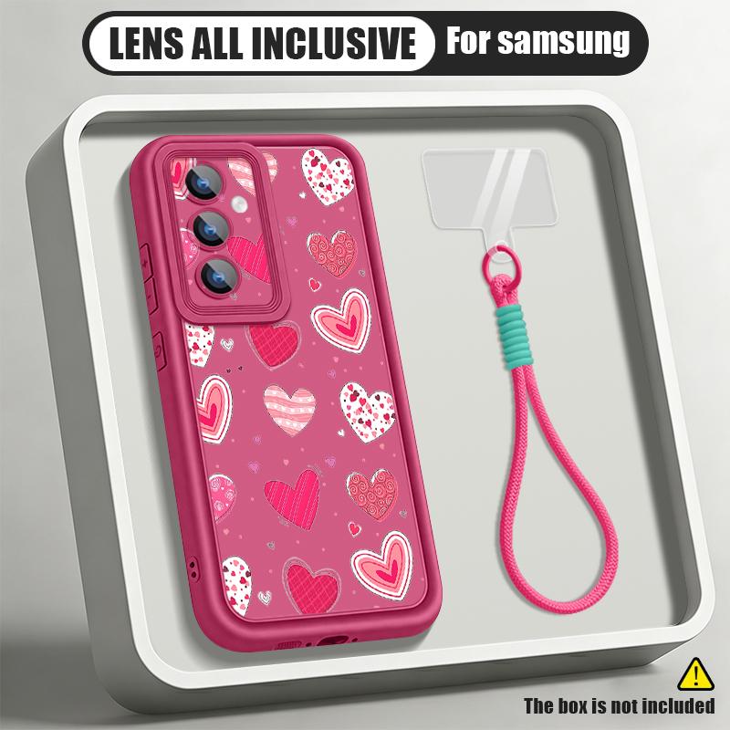 Чехол-шнурок с принтом вишни для Samsung S26 FE A18 S25 S24 S23 S22 Ultra A54 A55 A16 A26 A36 A56 A17 A27 A37 A57 5G Защитный бампер