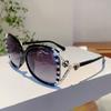 Womens UV Proof Metal Diamond Inlaid Sunglasses Style Personalized Fashionable Outfit Light Luxury Sunglasses