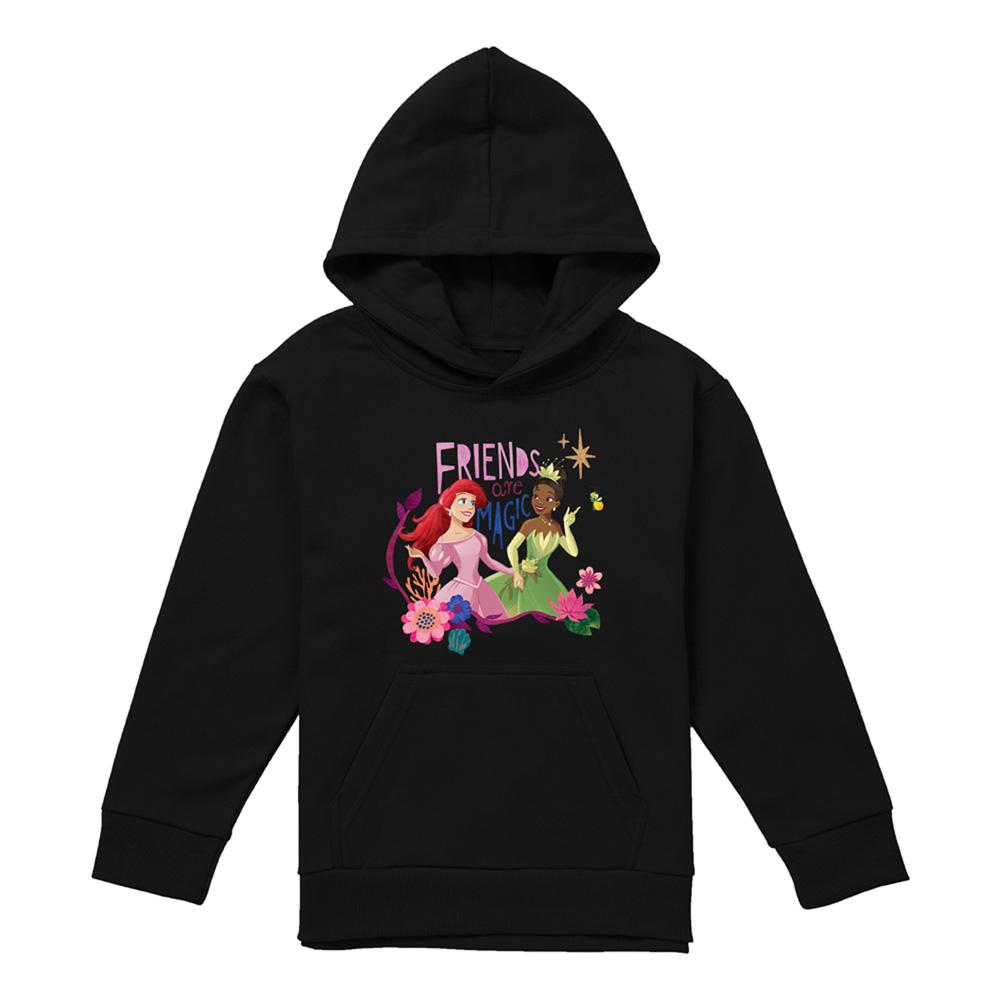 Disney Princess Childrens/Kids Friends Are Magic Ariel And Tiana Heather Hoodie