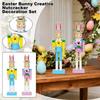 25CM Easter Bunny Creative Nutcracker Soldier Solid Wood Decorative Gift Ornament