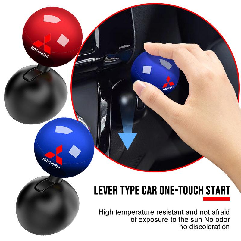 1Pcs Car Push Start Button Lever Creative Protective Emblems For Mitsubishi Lancer ASX Outlander Pajero Carisma L200 Galant RP4