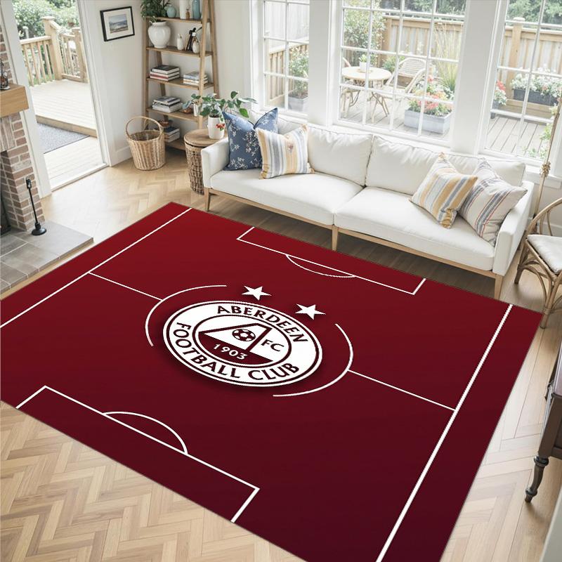 Aberdeen FC Design Crystal Velvet Carpet Cozy Non?Slip Printed Rug For Bedroom Living Room Entrance