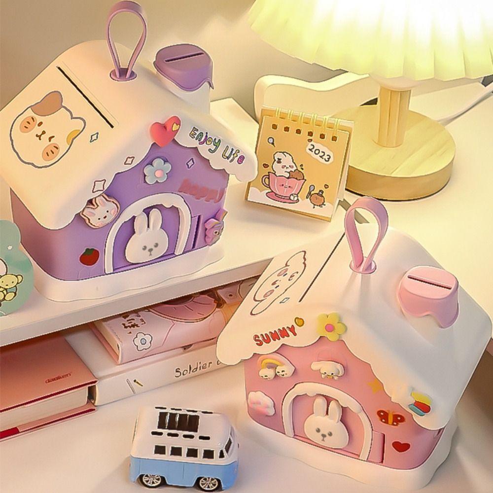 Mushroom House Money Box Portable Safe Savings Jar Creative Cash Box  Gift