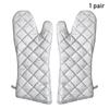 Oven Mitts With Non-Slip Silicone Printed Cotton Glove 1 Pair of Extra Long Professional Cooking Baking Grilling Tools Kitchen