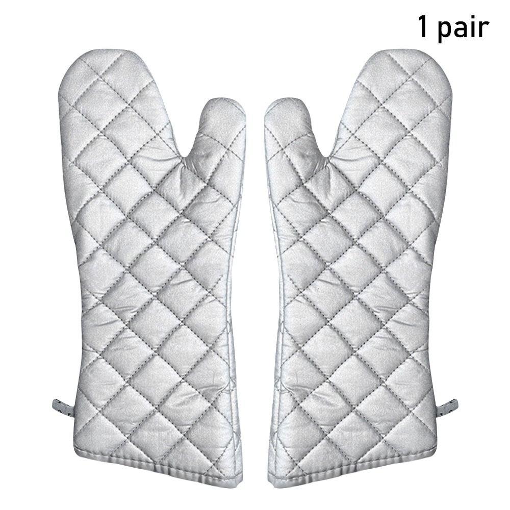 Oven Mitts With Non-Slip Silicone Printed Cotton Glove 1 Pair of Extra Long Professional Cooking Baking Grilling Tools Kitchen
