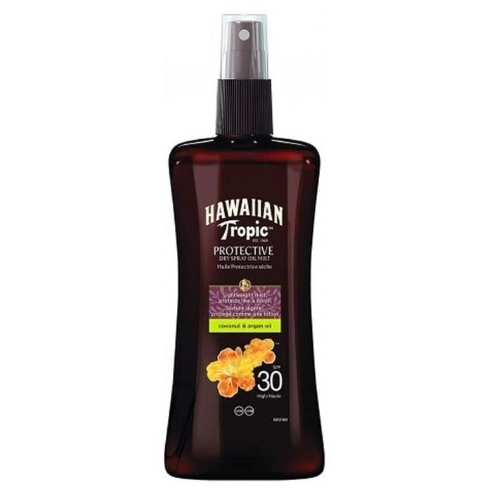 Huile Solaire - HAWAIIAN TROPIC - Spray Protecteur Sec SPF30 - 200ml - Mixte - Protection UV