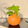 Orange Shaped Vase Small Design Hydroponics Vase Decorative Orange Fruit for Home Office