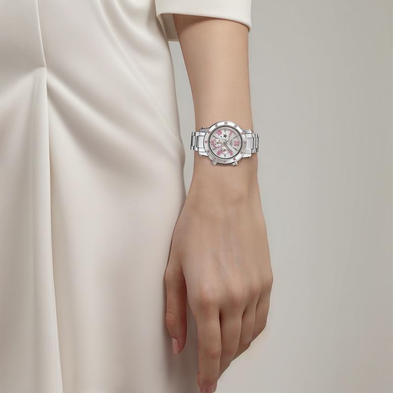 Casio SHEEN 50м водонепроницаемые солнечные кварцевые часы стальной ремешок японские и корейские часы женские часы серебристый циферблат SHN-7504D-7A