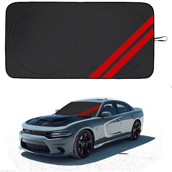 Front Windshield Sun Shade Fit For Dodge Charger Challenger Durango Journey Universal Fit To All Dodge Cars Foldable Sun Visor Protector Fit Dodge