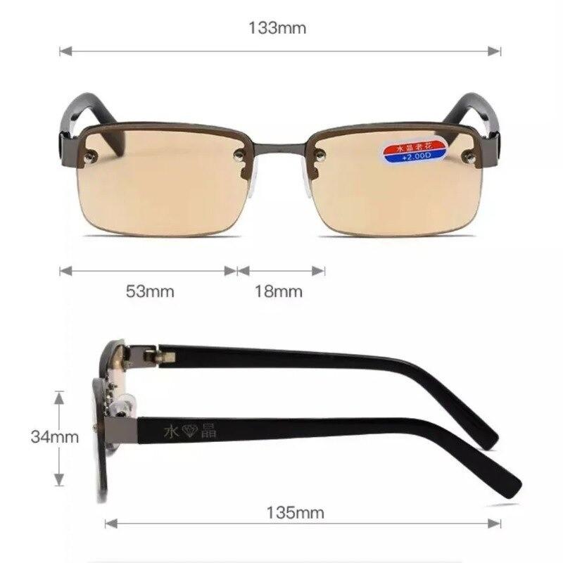 10 шт. Мужские и женские очки для пресбиопии с хрустальными линзами от +100 до +400 диоптрий, полуободковые очки для чтения