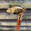 Dog Handle Walking Stick Solid Brass Dog Knob Handle 91.44 Cm Unique Stick, Animal Cane Dog Head Palm Grip Walking Cane