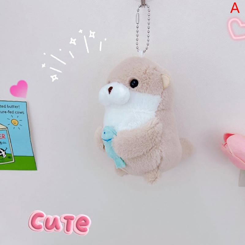 Bag Lovely Otters Plush Pendant Keychain Stylish Backpack Keyrings Pendant For Kid Boy Girl Women Men