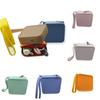 INS Silicone Square Coin Purse Solid Color Small Item Bag Earphone Storage Bag Gift
