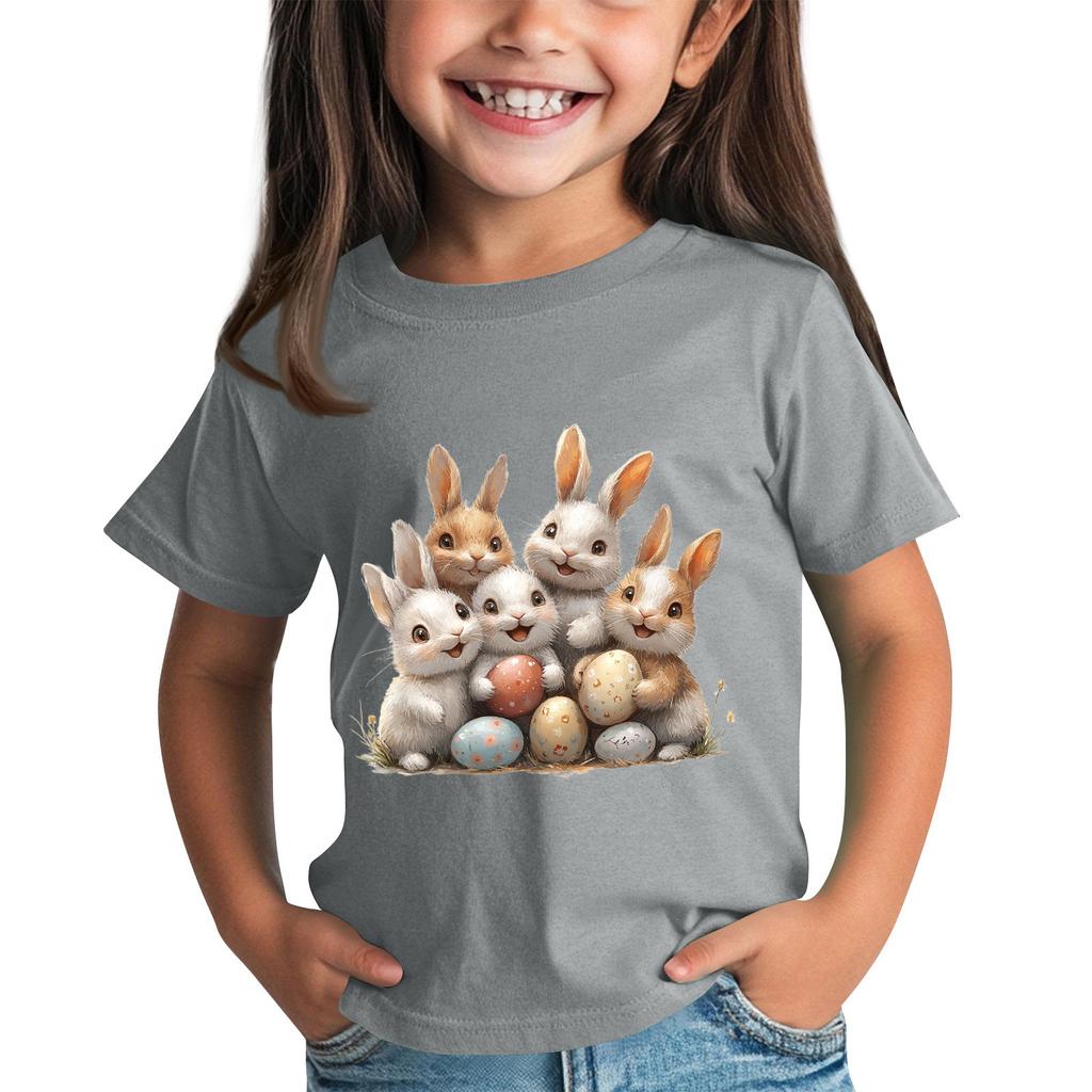 Children's Short Sleeve Neck T-Shirt Animal Print Daily Casual Top