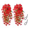 1/2Pcs Hanging Artificial Morning Glory UV Resistant Fake Flower Wedding Party Indoor Outdoor Garden Wall Hanging Faux Flower Decoration