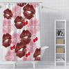 Очаровательная вишневая шторка для душа - Яркие дизайны губ и клетки для игривого декора ванной комнаты, Водонепроницаемая, Легкий уход и Уникальный шарм