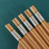 Бамбуковые палочки для суши, 5 пар, противоскользящие, подарочные, столовые приборы, кухонные принадлежности, набор столовых приборов
