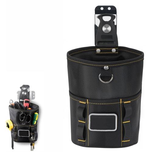 ANZOBEN [Detachable Tool Holder] Waist Pouch, Nail Pouch, Tool Organizer, Electrician/Carpenter, Nail Bag, Safe Tool Pouch, 2-Tier, Spring Closure, Be