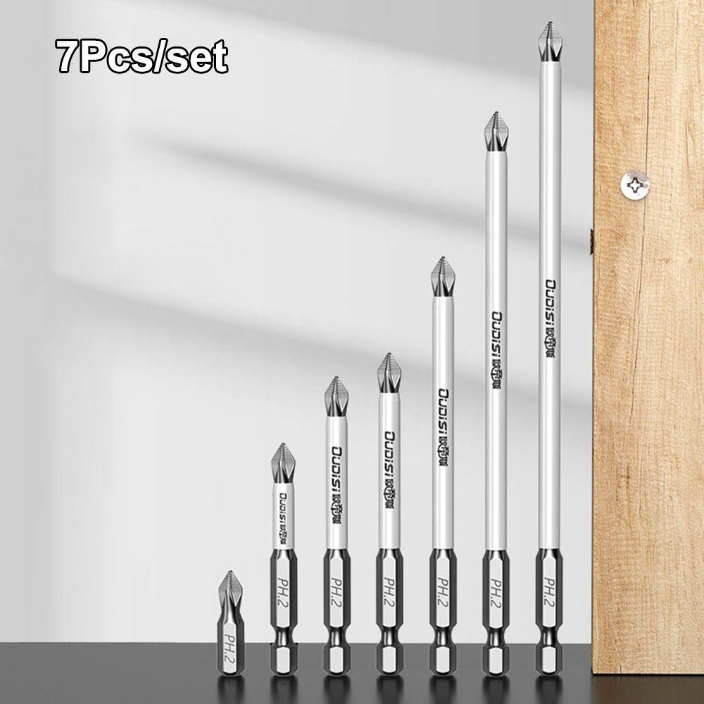 1/7Pcs Anti-Slip Screwdriver Heads Magnetic Cross Nutdriver New PH2 Screwdriver Bit