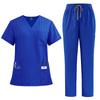 2pcs Workwear Doctor Uniforms Nurse Surgery Suit Medical Uniform Polyester Working Scrubs Set