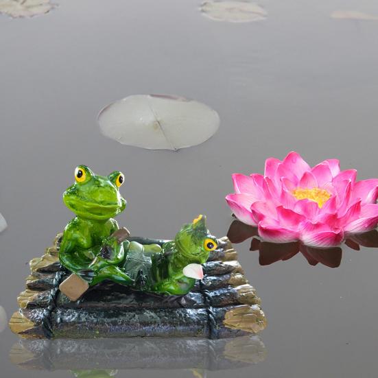 Floating Frog Decoration Pond Frog Decoration Resin Lying Frog Figure for Outdoor Garden Pond Swimming Pool Decor