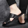 Outdoor Casual Men's Slippers Plus Size Soft Sole Breathable Summer New Style Beach Shoes Leather Large Size Soft Bottom Sandals