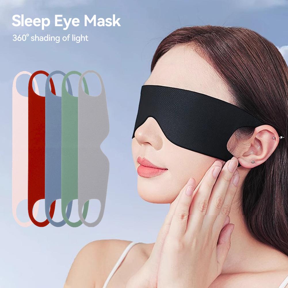 Портативная маска для глаз из тонкого ледяного шелка, блокирующая свет, для летних путешествий, сна, с повязкой на глаза и ремешком для подвешивания на ухо, унисекс, повязка на глаз