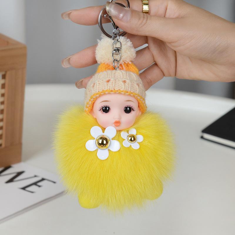 Милый брелок-помпон из натурального меха лисы - Очаровательный аксессуар для сумок, рюкзаков и многого другого