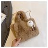 Winter New Chain Wool Bag Large Capacity Shoulder Messenger Bag for Women Portable Fur Bag