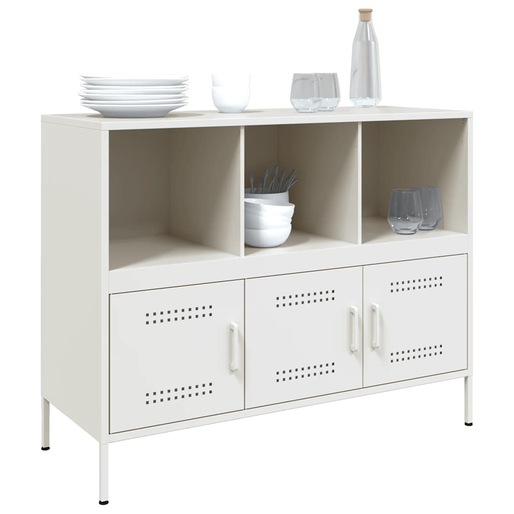 Sideboard White 100.5 x 39 x 79 cm Steel