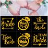 Team Bride Bridesmaid Wedding Bachelorette Party Metal Water Transfer Set Bronzing Tattoo Sticker