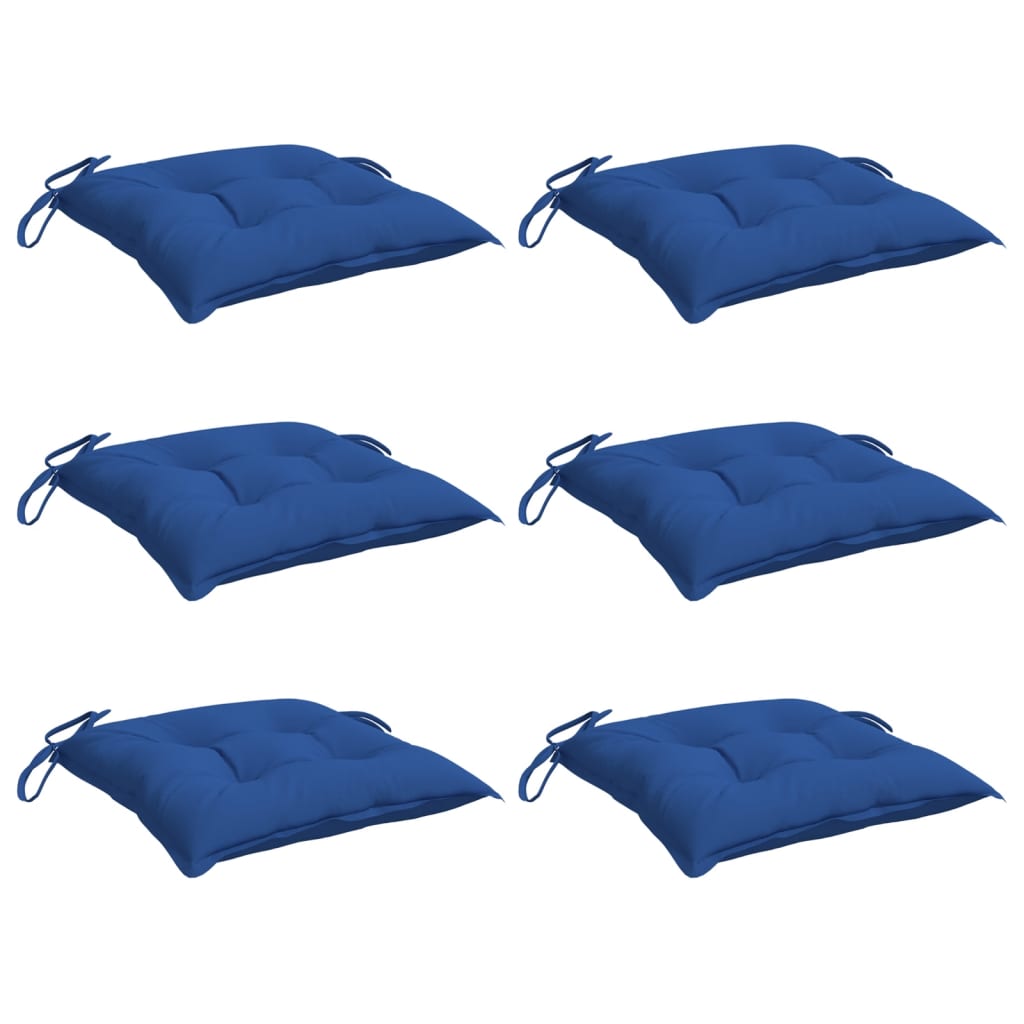 Chair Cushions 6 pcs Blue 40 x 40 x 7 cm Oxford Fabric