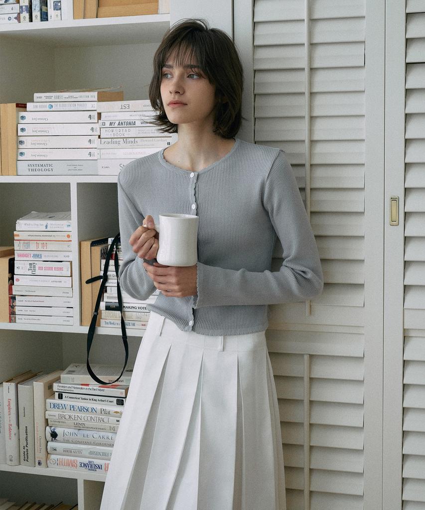Lamerei Cotton Pleats Midi Skirt[Lmbespsk5408]-Off-White