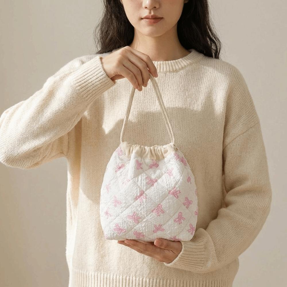 Сумка для хранения украшений Косметичка Мешок на завязках Цветочная сумка для макияжа Портативный кошелек для монет Путешествия