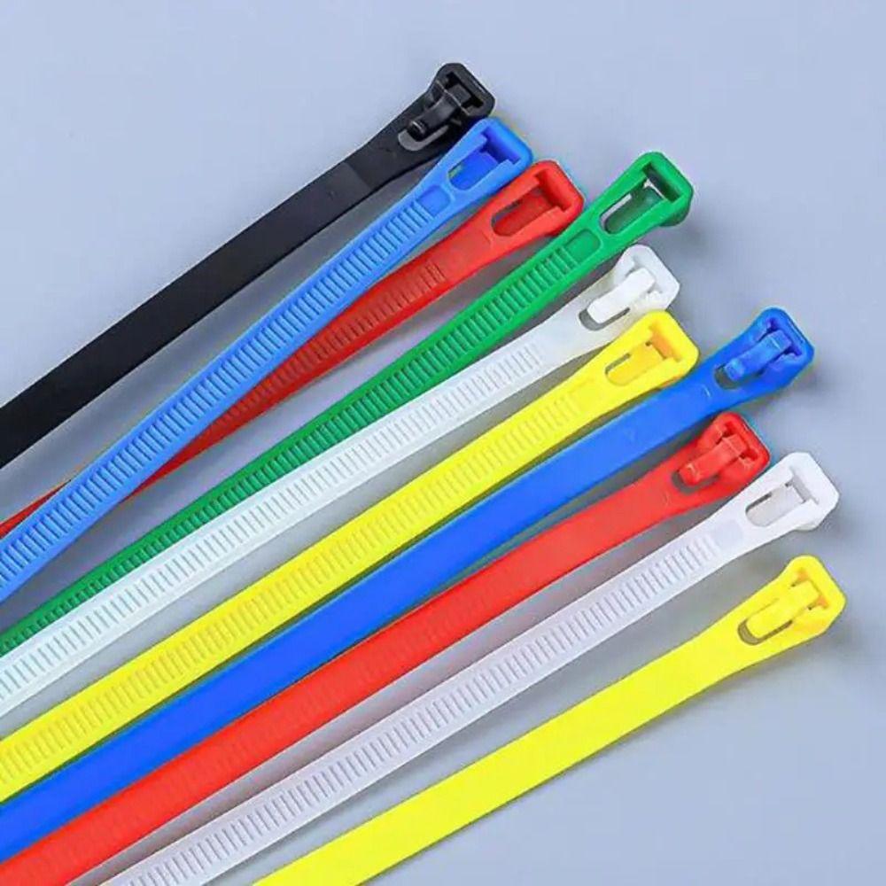 100pcs Random Colors Bundle Belt Reusable Strapping Tape Household Goods Cable Ties  Garden