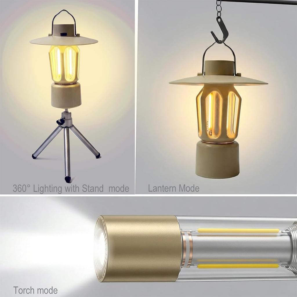 Waterproof Portable LED Fishing Camping Lamp with Magnetic Base and Tripod Rechargeable Work Light for Outdoor Adventures
