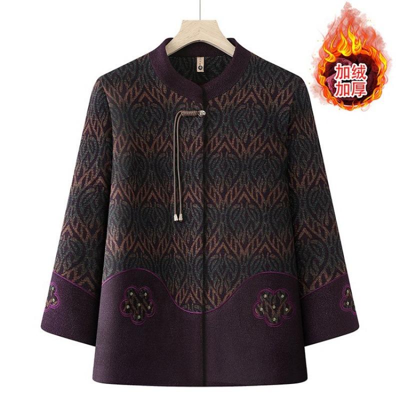 Женская одежда осень и зима пожилая женщина шерстяная старая одежда зимняя одежда плюшевая утолщенная куртка для сохранения тепла