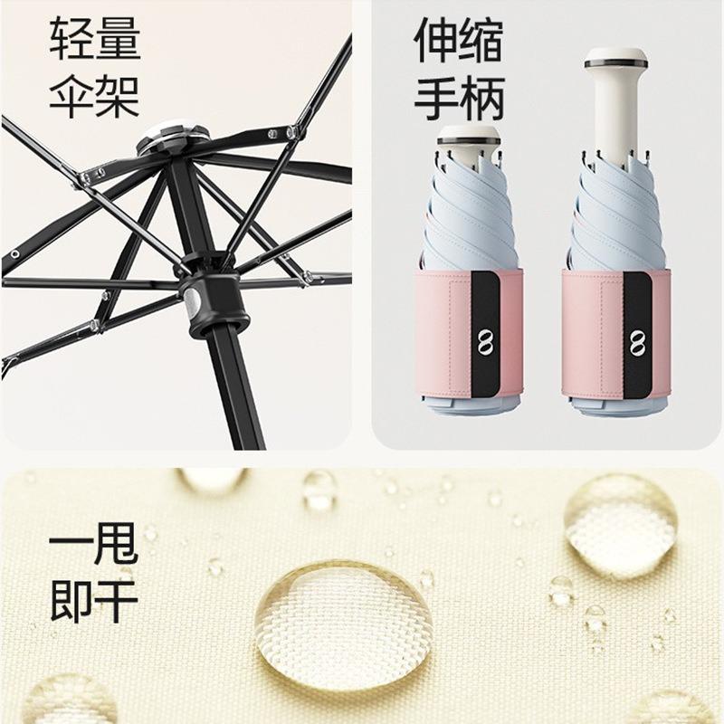 Original and Simple White Umbrella Sun Umbrella Lightweight and Small Sunshade 50% Off Capsules Sun Umbrella Sunscreen Umbrella UV Protection
