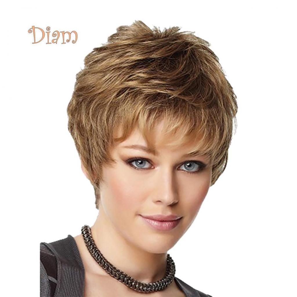 Tenfyer женский золотой вьющийся короткий парик натуральный вид шиньон аксессуар для тематической вечеринки