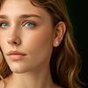 Silver gold-plated Moissanity earrings, 0.5 ct, 925 silver studs