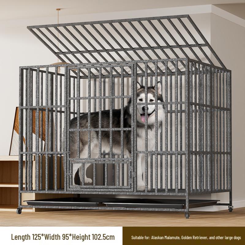 Folding Indoor Pet Cage for Medium to Large Dogs, Suitable for Border Collies, Small Dogs - All Square Tube Design