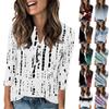 Women's Fashion Casual Loose 3/4 Sleeve Printed Round Neck Top