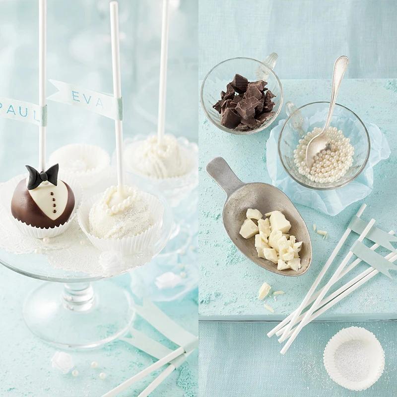 100Pcs 8/10/12/15Cm White Pp Solid Core Lollipop Sticks For Chocolate Candy Sticks Cake Pop Sticks Diy Baking Accessories