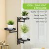 Rotating Wall Plant Stand Window Plant Display Stand Potted Plant Holder 3 Tiered Floating Plant Shelf for Home Houseplants