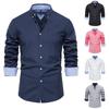 Mens Casual Shirts Single Breasted Mens Slim Fit Dress Long Sleeve Shirts Soild Male Social Shirts Designer