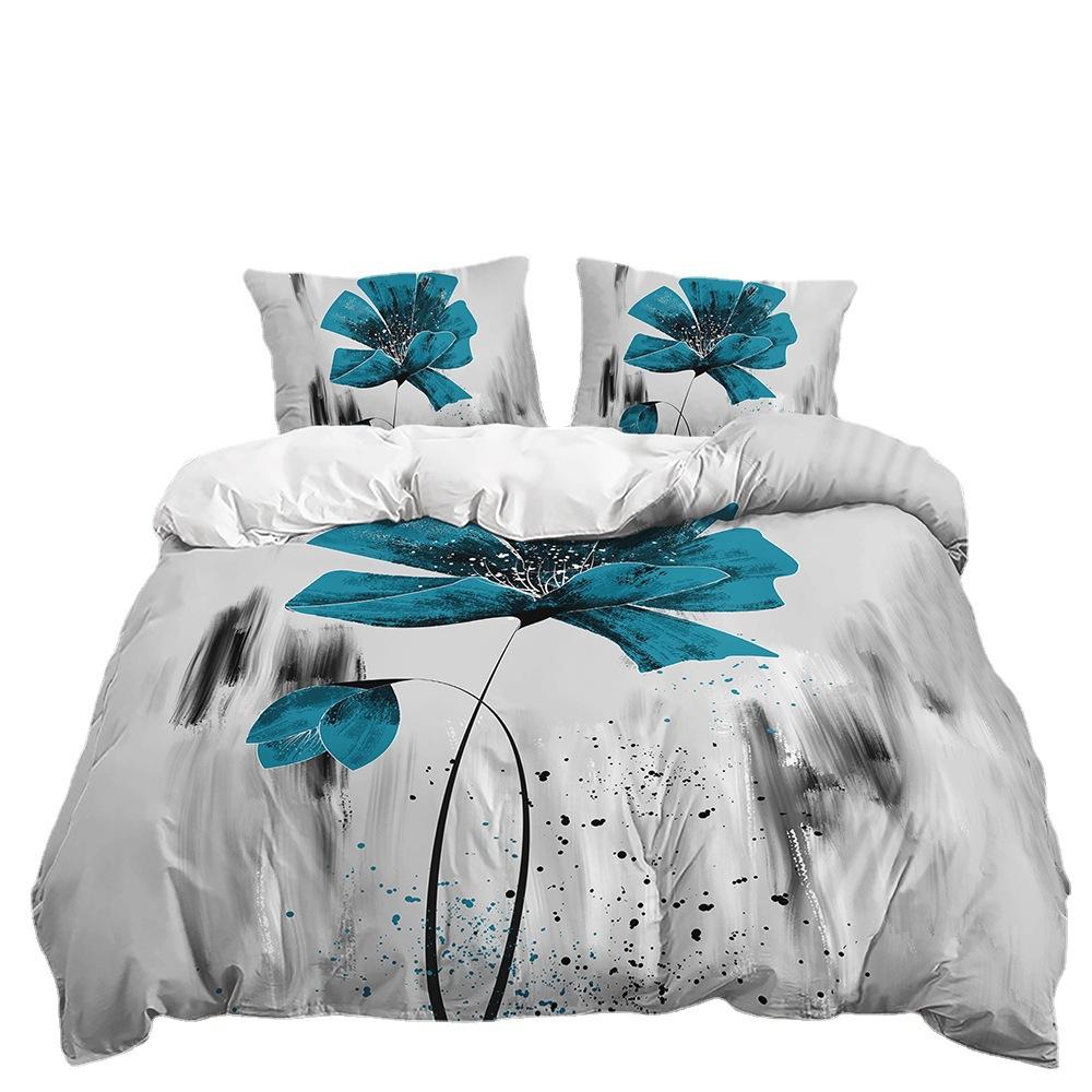 Трехсекционный 3D-наволочка с изображением листьев растений Simple Wind Floral Kit Постельное белье